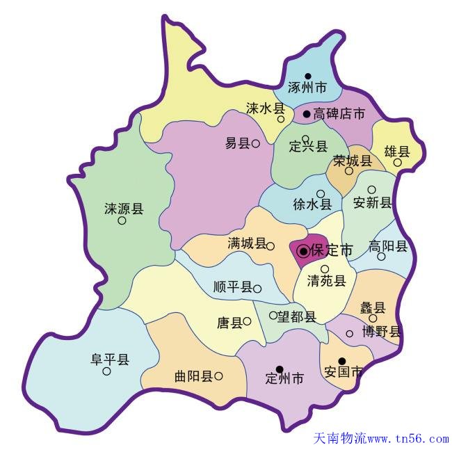 惠州到保定物流地圖