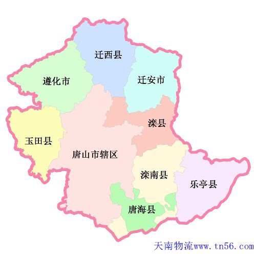 惠州到唐山物流地圖