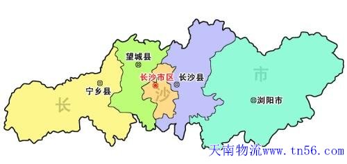 河源到長沙市物流地圖