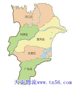 河源到東營(yíng)市物流地圖